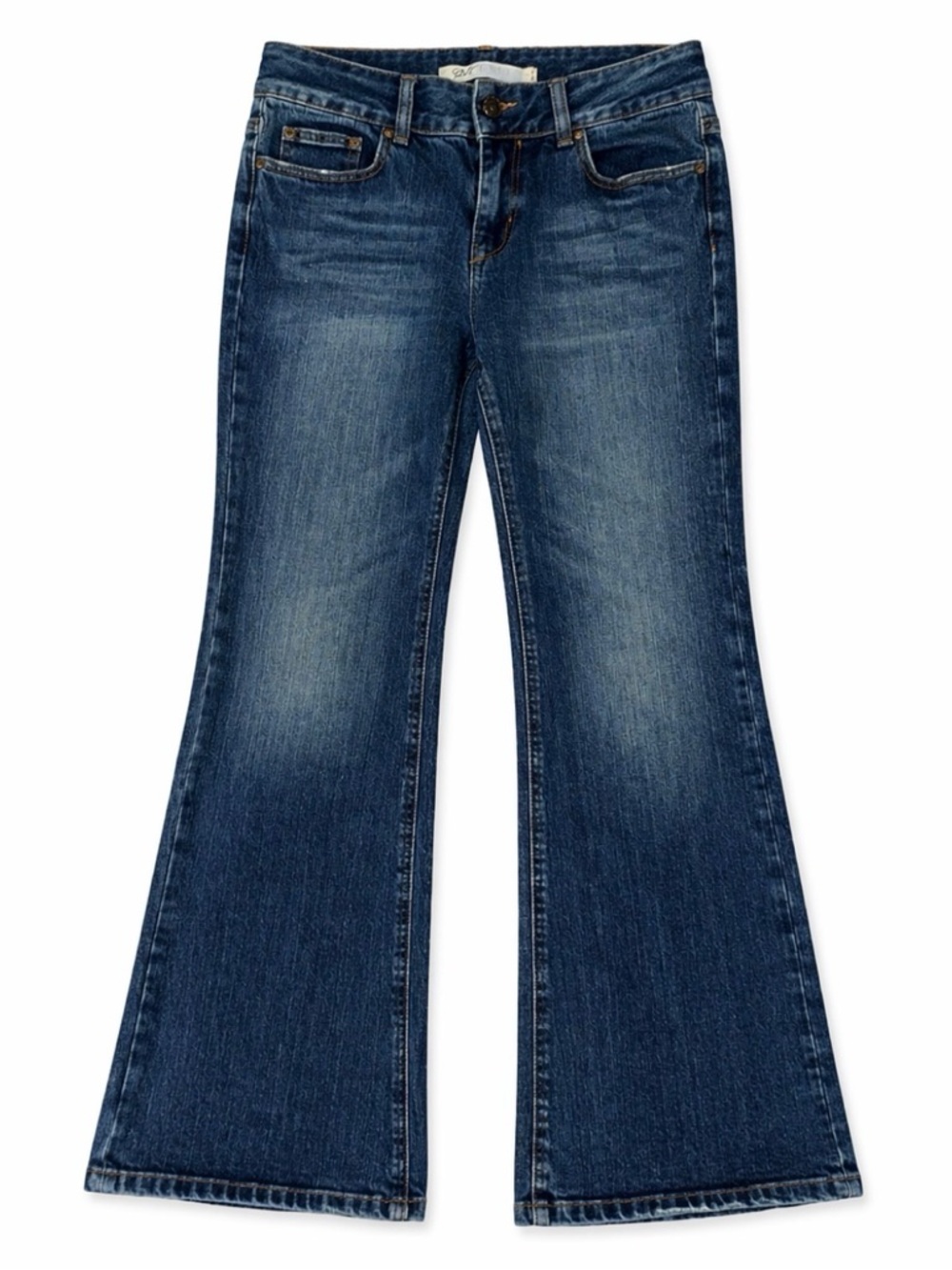 Express Seffaro Flare Jeans Womens 8L Dark Wash Mid Rise Stretch Y2K Fit
